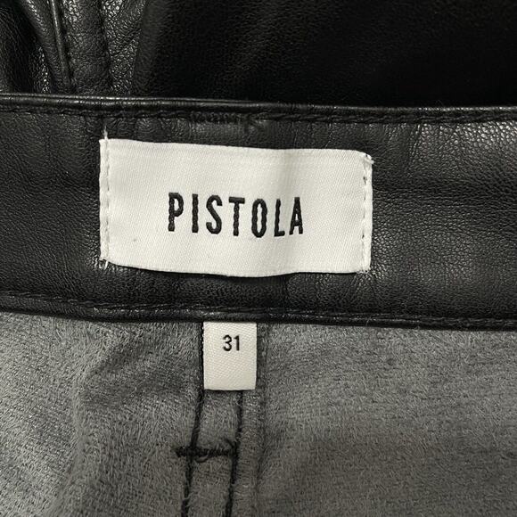 Pistola Aline High Rise Skinny Faux Leather Pants Size 31 Black Onyx - Picture 10 of 14